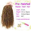 Picture of Bileaf Pre-twisted Passion Twist Crochet Hair 12 Inch Ombre Passion Twist Hair 8 Packs, Ombre Crochet Hair Pre Looped Passion Twists Crochet Braids Bohemian Crochet Hair for Women Girls and Kids #27