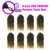 Picture of BILEAF 8 Inch Passion Twist Hair 8 Packs Pre-twisted Passion Twist Crochet Hair, Pre-looped Crochet Passion Twist Braiding Hair for Women Girls and Kids Bohemian Passion Twists T27