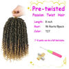 Picture of BILEAF 8 Inch Passion Twist Hair 8 Packs Pre-twisted Passion Twist Crochet Hair, Pre-looped Crochet Passion Twist Braiding Hair for Women Girls and Kids Bohemian Passion Twists T27