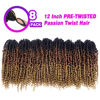 Picture of Pre-twisted Passion Twist Crochet Hair 12 Inch Ombre Passion Twist Hair 8 Packs, Ombre Crochet Hair Pre Looped Passion Twists Crochet Braids Bohemian Crochet Hair for Women Girls and Kids T1B-30-27
