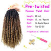 Picture of Pre-twisted Passion Twist Crochet Hair 12 Inch Ombre Passion Twist Hair 8 Packs, Ombre Crochet Hair Pre Looped Passion Twists Crochet Braids Bohemian Crochet Hair for Women Girls and Kids T1B-30-27