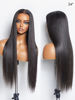 Picture of LUVME HAIR 22'' Straight Lace Front Wigs Human Hair 13x4 Pre Cut Lace Glueless Human Hair Wig Pre Plucked Long Straight Black Wig For Women 180 Density