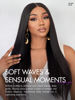 Picture of LUVME HAIR 22'' Straight Lace Front Wigs Human Hair 13x4 Pre Cut Lace Glueless Human Hair Wig Pre Plucked Long Straight Black Wig For Women 180 Density