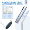 Picture of SAVILAND Handheld Magnetic U V Light for Nails: Silver 2-in-1 Magnetic Nail Stand & Nail Stamper Wireless Nail Dryer Handheld LCD Display Screen Curing Lamp Portable Mini LED Gel x Lamp Manicure Gift