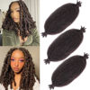 Picture of 3 Packs Soft Pre-fluffed Springy Afro Twist Hair 16 Inch Short Spring Twist Hair For Distressed Soft Locs Natural Black Marley Twist Braiding Hair Synthetic Hair Extension For Women(16 Inch 3Pcs,4#)