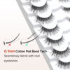 Picture of Cat Eye Lashes Eyelashes Natural 15mm Wispy Lashes False Eyelashes Thin Band Strip Lashes 3D Volume Natural Lashes Pack Eye Lashes Curly 7 Pair Siligli