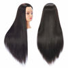 Picture of Hairingrid 26"-28" Mannequin Head Hair Styling Training Head Manikin Cosmetology Doll Head Synthetic Fiber Hair and Free Clamp Holder (Black)