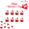 Picture of Red Valentines Press On Nails Short Square Fake Nails Acrylic Heart Nails Press Ons Full Cover False Nails With Heart Gradient Designs Valentines Day Glue On Nails Stick On Nails For Women