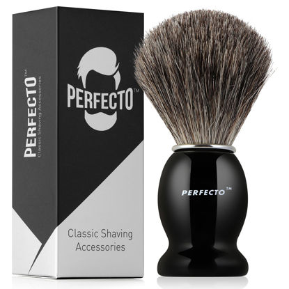 Picture of Perfecto Synthetic Bristles Shaving Brush For Men, Engineered for The Best Shave of Your Life. Shaving Brush - Shave Brush for Wet Shave for Safety Razor - Barbers Accessories, Gift For Him