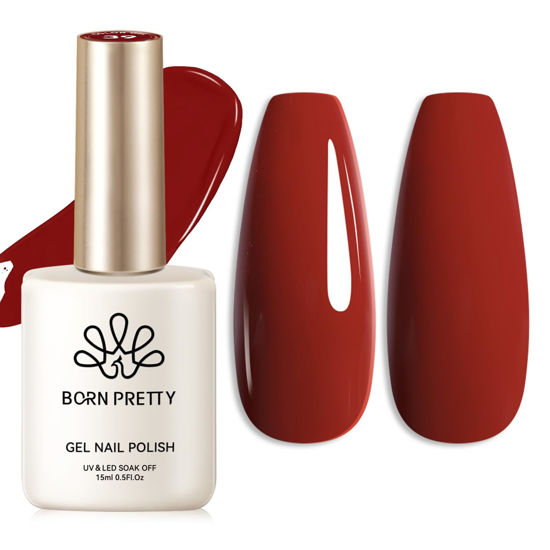 Picture of Born Pretty Christmas Dark Red Gel Nail Polish Fall Winter Burgundy Wine Red Valentine's Day Red Gel Nail Polish Nail Art Design Manicure Salon DIY Home 15ml