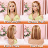Picture of Highlight Bob Wig Human Hair 13x4 HD Lace Front Wigs Human Hair Pre Plucked Hairline Frontal Glueless Short Straight Bob Wigs for Black Women Human Hair Ombre Brown Honey Blonde P4/27 12 Inch