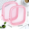 Picture of Weewooday 4 Pcs Mesh Makeup Bag Mesh Cosmetic Bag Travel Toiletry Bag Pouch with Zipper Mini Portable Makeup Cosmetic Travel Toiletry Purse Bag for Daily Accessories (Pink,Small)