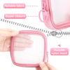 Picture of Weewooday 4 Pcs Mesh Makeup Bag Mesh Cosmetic Bag Travel Toiletry Bag Pouch with Zipper Mini Portable Makeup Cosmetic Travel Toiletry Purse Bag for Daily Accessories (Pink,Small)