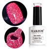 Picture of Diamond Gel Nail Polish, Neon Hot Pink Nail Polish, Reflective Shiny Gel Polish, Spring Summer Gel Polish Colors for DIY Nail Art Design UV LED Lamp Required RAR90