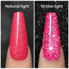 Picture of Diamond Gel Nail Polish, Neon Hot Pink Nail Polish, Reflective Shiny Gel Polish, Spring Summer Gel Polish Colors for DIY Nail Art Design UV LED Lamp Required RAR90