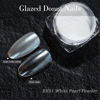 Picture of PrettyDiva White Pearl Chrome Nail Powder - 2 Colors Pearl Nail Powder Ice Transparent Aurora Chrome Nail Powder, High Gloss Pearlescent Iridescent Glitters Powder Metallic Pigment for Nails