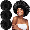 Picture of 3PCS Extra Large Satin Bonnets for Sleeping, Hair Bonnets for Black Women Braids Curly Hair, H
