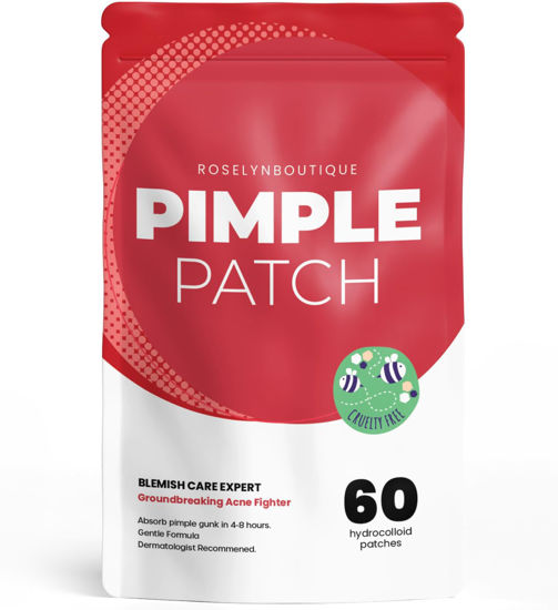 Picture of ROSELYNBOUTIQUE Pimple Patches for Face - Hydrocolloid Acne Patches with Tea Tree Oil, SalicylicAcid, CICA Skin-Friendly (60 Dots)