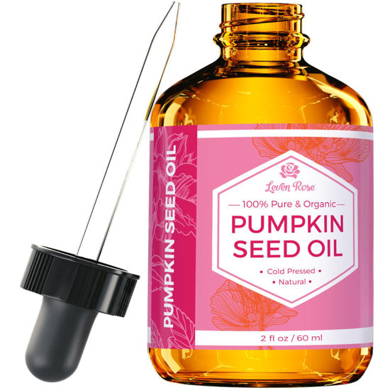 Picture of Leven Rose Pumpkin Seed Oil for Hair Growth 2 oz, 100% Pure Pumpkin Seeds Oil for Skin and Nails - Natural Pumpkin Seed Extract for Moisturizing Scalp, Dry and Rough Skin