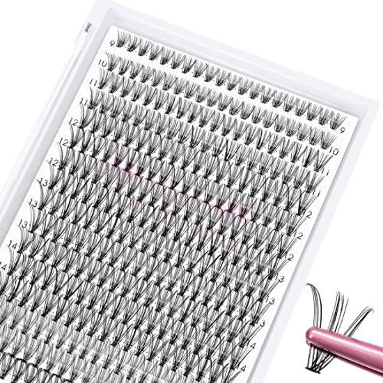 Picture of 280 Pcs Individual Lashes 10D-D-0.10-9-16mix Cluster Lashes 10D 20D C D Curl Wispy Lashes Bottom Lashes DIY Lashes At Home（10D-D-0.10-9-16mix）