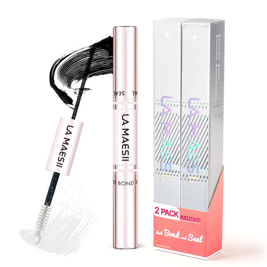 Picture of Lash Bond and Seal Waterproof, Cluster Lash Glue Bond and Seal Lash Glue, Strong Hold 72h for Eyelash Clusters, Latex Free Sensitive Eyes Available 10ML (Pack of 2)