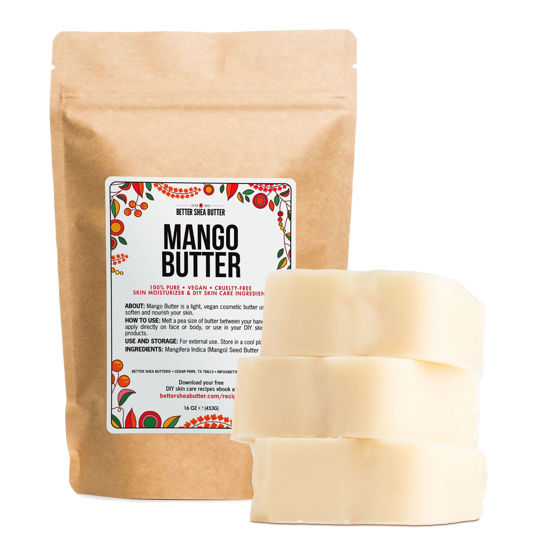 Picture of Better Shea Butter Mango Butter 100% Natural Skin Moisturizer, 1 LB Block
