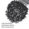Picture of Vlasy 600Pcs 5mm Silicone Lined Micro Ring Beads for Hair Extensions 5Colors Apply (600Pcs Dark Brown)