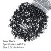 Picture of Vlasy 600Pcs 5mm Silicone Lined Micro Ring Beads for Hair Extensions 5Colors Apply (600Pcs Black)