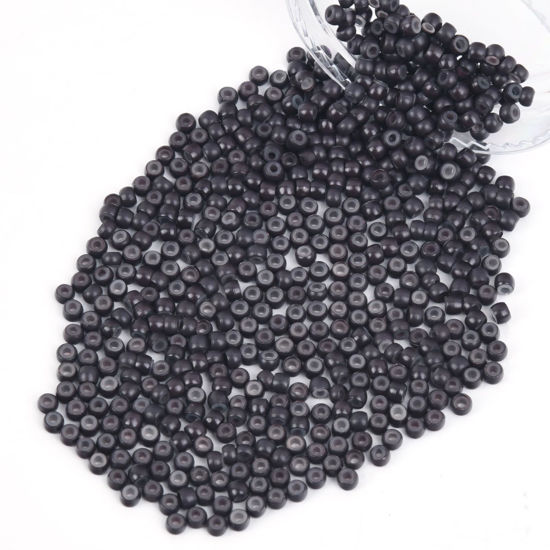 Picture of Vlasy 600Pcs Nano Rings Silicone Beads for Nano Ring Human Hair Extensions 5 Color Optional (Dark Brown)