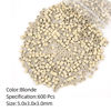 Picture of Vlasy 600Pcs 5mm Silicone Lined Micro Ring Beads for Hair Extensions 5Colors Apply (600Pcs Blonde)