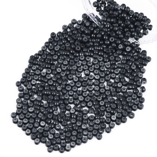 Picture of Vlasy 600Pcs Nano Rings Silicone Beads for Nano Tip Nano Ring Human Hair Extensions 5 Color Optional (Black)