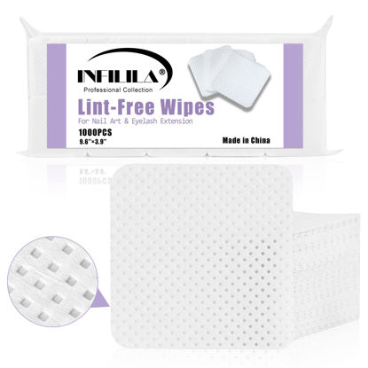 Picture of NXJ INFILILA Lint Free Nail Wipes Nail Polish Remover 1000PCS Super Absorbent Soft Nail Pliosh Remover Pads Wipes Lint Free Wipes Nail Wipes