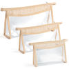 Picture of Belanttega Boho Patch Cosmetic Bag - 3Pcs Summer Toiletry Bag Beige Clear Waterproof Travel Makeup Bag PVC Zipper Clutch Daily Use Purse Summer Beach Gifts for Women Girls (Clear Cosmetic Bag)