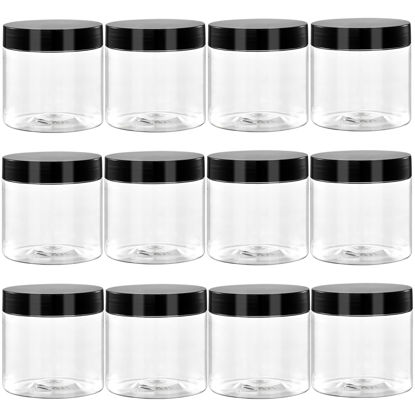 Picture of 36 Pack 2 Oz Small Plastic Container Jars with Lids and Labels BPA Free, TUZAZO Empty Round Clear Cosmetic Containers Plastic Slime Jars for Lotion, Cream, Ointments, Samples, Travel Storage (36)