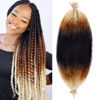 Picture of 8 Packs Pre-Separated Springy Afro Twist Hair 20 Inch 3 Tones Spring Twist Hair For Distressed Soft Locs Marley Twist Braiding Hair Synthetic Hair Extension For Black Women (8 Strands/Pack,1B27613#)