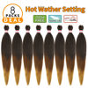 Picture of Pre-stretched Braiding Hair 8 Packs 28 Inch Black to Brown Ombre Braiding Hair Natural Easy Twist Crochet Braids Hot Water Setting Professional Soft Yaki Straight Synthetic Hair Extension (#1B/30/27)