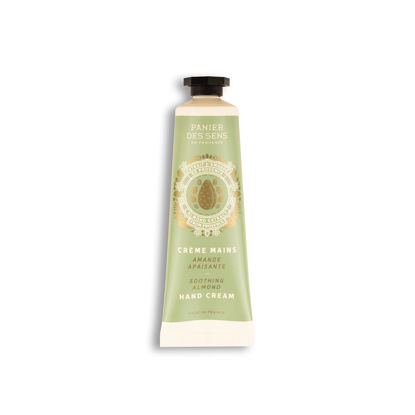 Picture of Panier des Sens - Small Hand Cream for Dry Cracked Hands - Almond Mini Hand Lotion for Dry Skin - With Shea Butter and Sweet Almond Oil - Hand Care 97% Natural Ingredients - Travel Size 1 floz