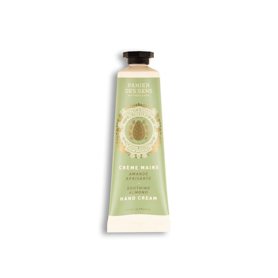 Picture of Panier des Sens - Small Hand Cream for Dry Cracked Hands - Almond Mini Hand Lotion for Dry Skin - With Shea Butter and Sweet Almond Oil - Hand Care 97% Natural Ingredients - Travel Size 1 floz