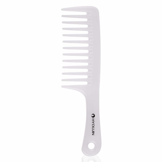 Picture of HYOUJIN Wide Tooth Comb Detangling Hair Brush Paddle Hair Comb Care Handgrip Comb-Best Styling Comb for Long Wet or Curly Reduce Hair Loss and Dandruff & Headache-Minimal breakages