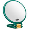 Picture of Sifolo 30x Magnifying Mirror, Travel Hand Mirrors with Handle - Double Side Handheld Mirror with 1X 30X Magnification & Adjustable Handle/Stand, Hand Held Foldable Travel Mirror for Makeup(Army Green)