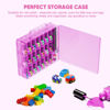 Picture of JIASHENG Nail Polish Organizer Case for 48 Bottles, Gel Nail Polish Storage Holder Double Side Adjustable Space Divider for Acrylic Nail Gel Dip Powder Tips Set with Two Toe Separator, Pink