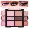 Picture of Six-Color Eyeshadow Makeup Palette, Pale Red Rose Pink Dark Browm Rose Gold Champagne Gold Nude Pink Eyeshadows, Blendable Matte and Shimmer, Long-Lasting - Cruelty-Free With Built-In Mirror - 01#