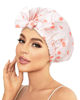 Picture of Luvruitaky Shower Cap Luxury Shower Caps for Women Reusable Waterproof Hair Cap for Shower with Adjustable Bowknot Hair Bath Cap (Pink)