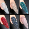 Picture of GAOY Reflective Glitter Gel Nail Polish Set for 6 Colors Including Pink Silver Red Green Colors Holographic Gel Polish Kit for Salon Manicure and Nail Art DIY at Home