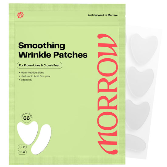 Picture of Morrow Beauty - Peptide-Infused Smoothing Wrinkle Patches - Overnight Patches for Smoothing Fine Lines and Wrinkles, Anti Aging Stickers for Crow's Feet, Elevens, Smile Lines (66 Count)