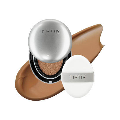 Picture of [*Mini Size*] TIRTIR Aura Glow Silver Cushion | Korean Cushion Foundation, (#43N Deep Cocoa, 0.15 Fl Oz)