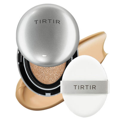 Picture of TIRTIR Mask Fit Aura Silver Cushion Foundation | Semi-glow Finish, Natural Coverage, Moisturizing, Lightweight, Korean cushion foundation (#31N French Beige, Full Size, 0.63 Fl Oz)