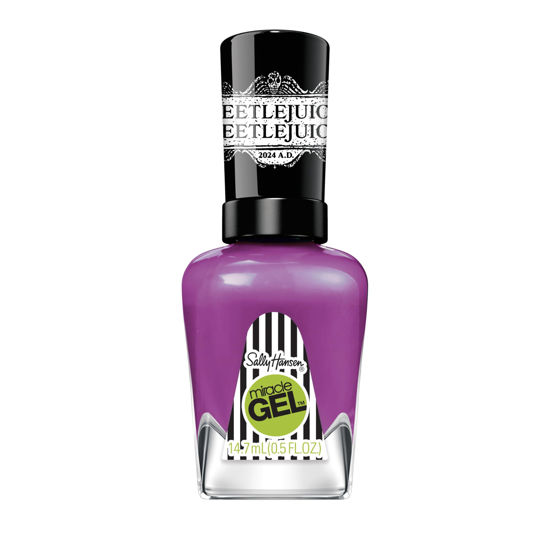 Picture of Sally Hansen Miracle Gel™, Beetlejuice Say it 3 Times, Long Lasting, Gel-Like Formula, No UV Lamp Needed, Purple Nail Polish