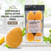 Picture of KOL Face Scrubber, Citrus and Vitamin C Infused Exfoliating Facial Cleansing Pads, Disposable Exfoliator Face Sponge for Daily Cleaning and Makeup Removal, 6 Count