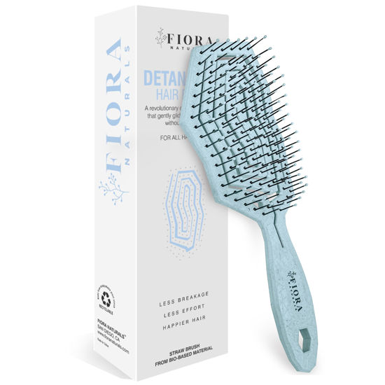 Picture of Fiora Naturals Hair Detangling Brush -100% Bio-Friendly Detangler hair brush w/Ultra-soft Bristles- Glide Through Tangles with Ease - For Curly, Fine, Women, Men, Kids, Toddlers, Wet and Dry Hair